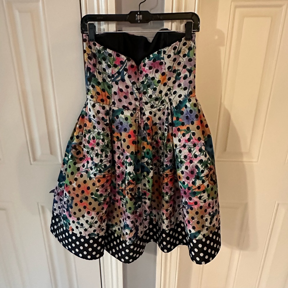 Floral Polka Dot Women's strapless dress